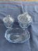 Lot consisting of 3 glassware, lavender blue, two jars with lids and a pocket emptier, vintage