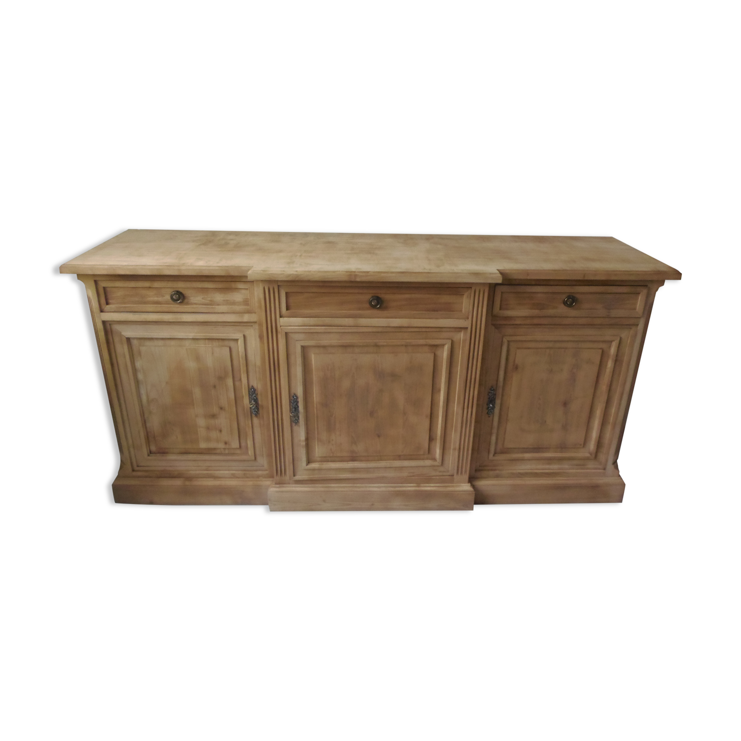 Buffet 3 doors of beautiful Louis XVI style in raw wood