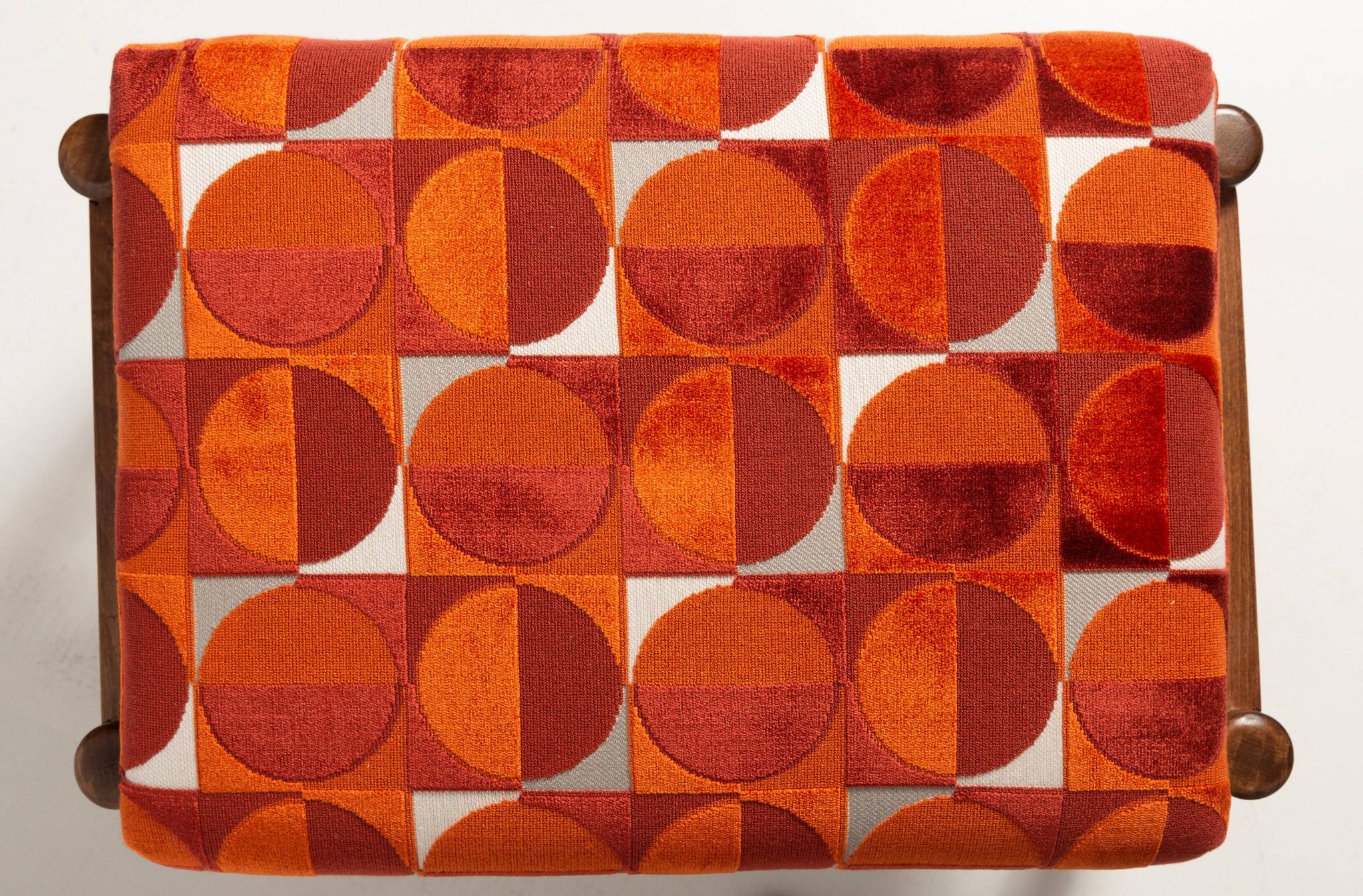 Vintage red and orange mid-century stool, Edmund Homa, 1960s