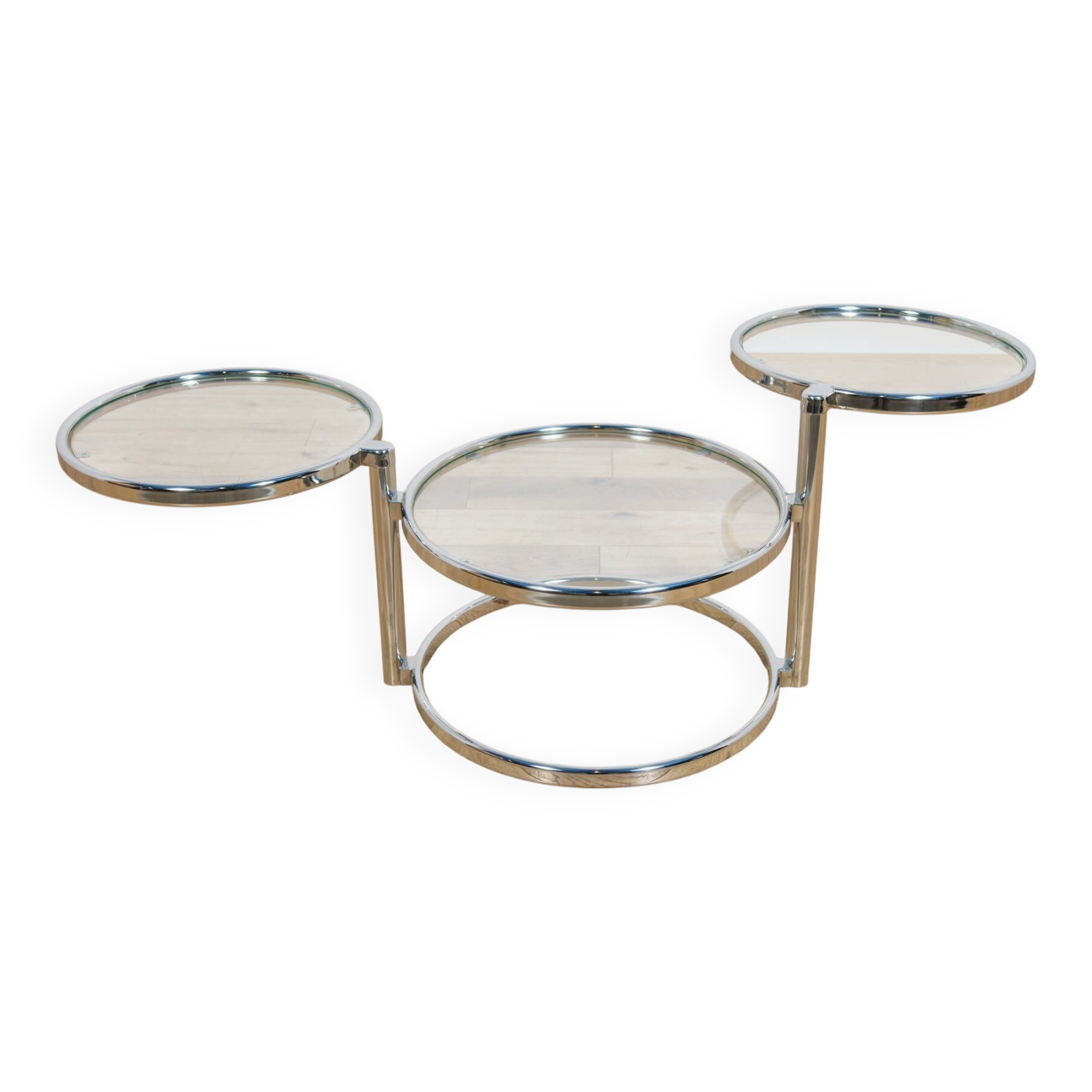 Mid-Century Chrome and Glass Coffee Table by Milo Baughman, USA, 1970s