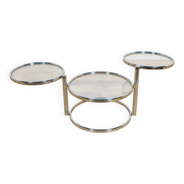 Mid-Century Chrome and Glass Coffee Table by Milo Baughman, USA, 1970s