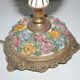 Lamp or night light bronze and ceramic glazed flowers