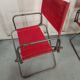 Lot 4 Renolux camping armchairs folding iron and red fabric