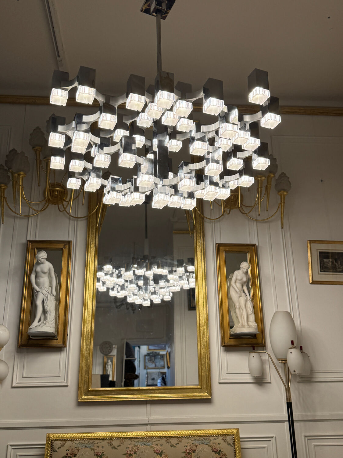 Lustre gaetano sciolari "cubic" 57 feux