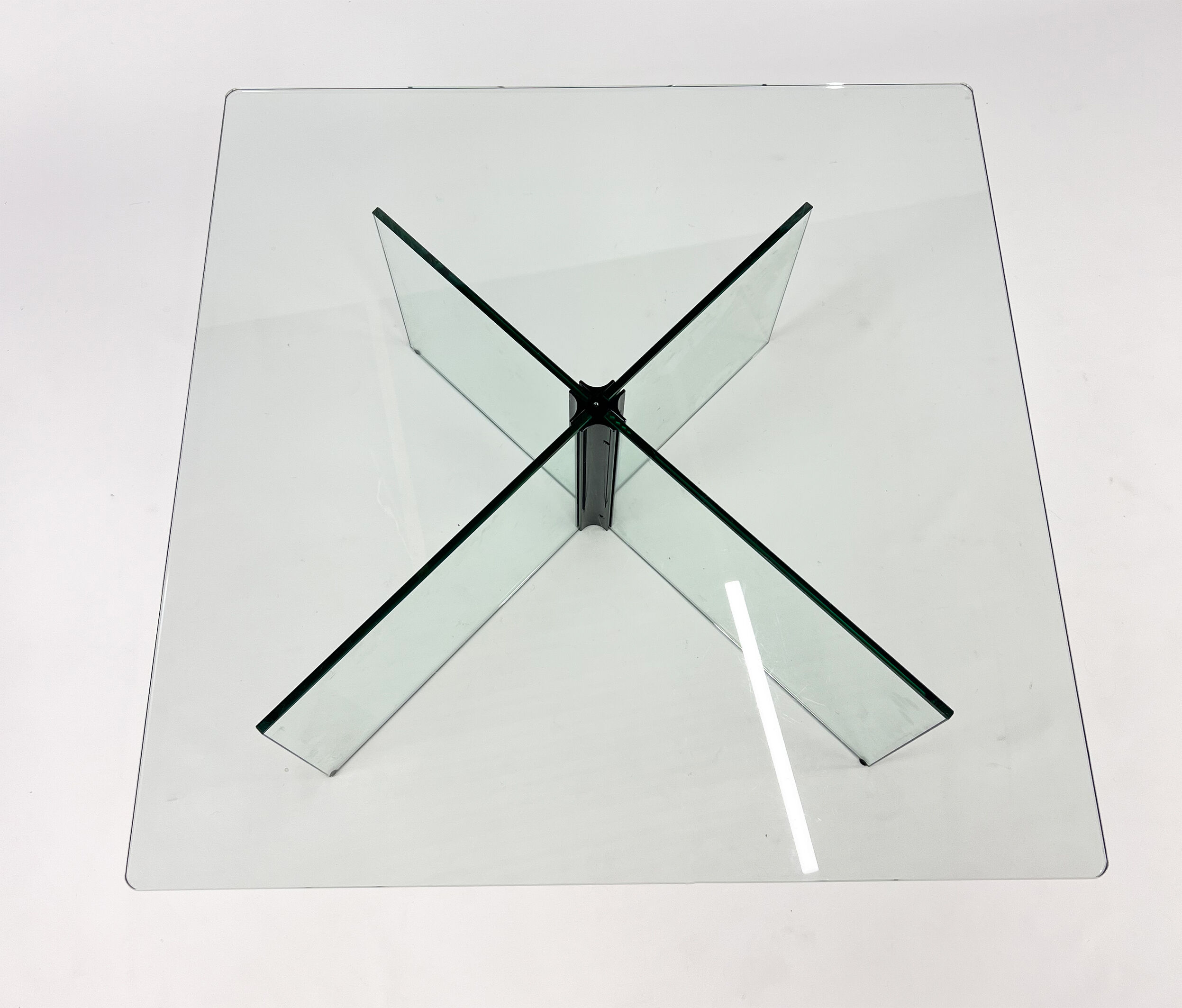 Table basse en verre postmoderne, années 1980