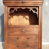 High chest of drawers furniture XIXth with niche