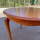 Louis XV oval extendable round table in solid wood and marquetry 160cm
