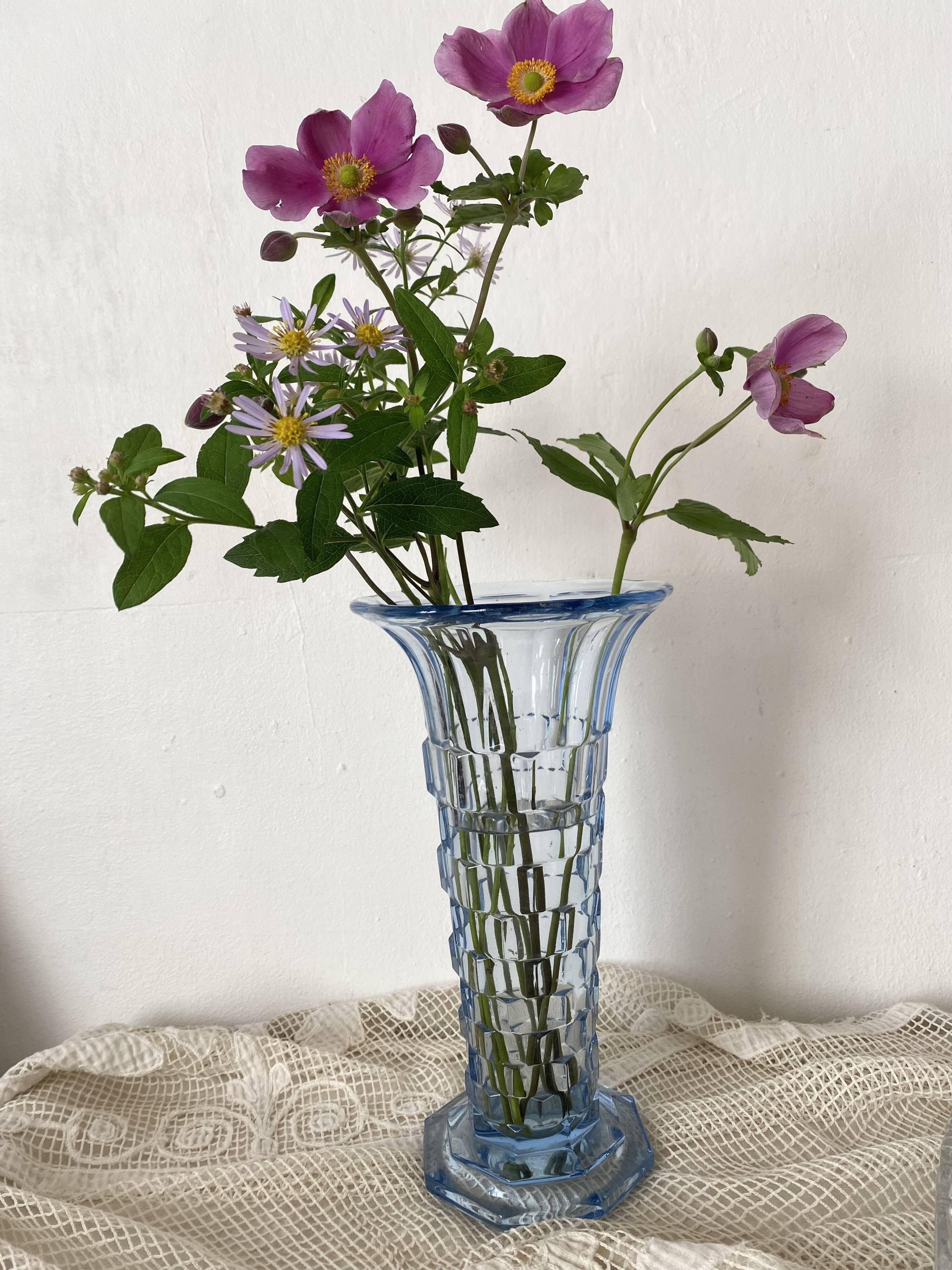 Art Deco blue glass vase