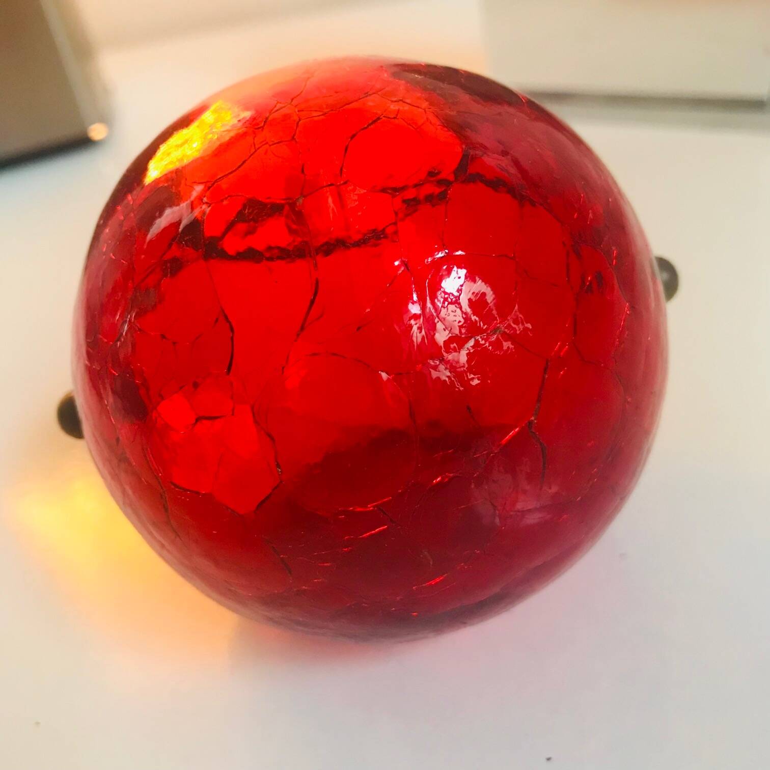 Vintage Ashtray • Frosted Crystal • Copper • Marita Voigt • Harzkristall • Space Age • 1970