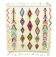 M'rirt Berber rug in cream wool with coloured patterns, 160 × 190 cm