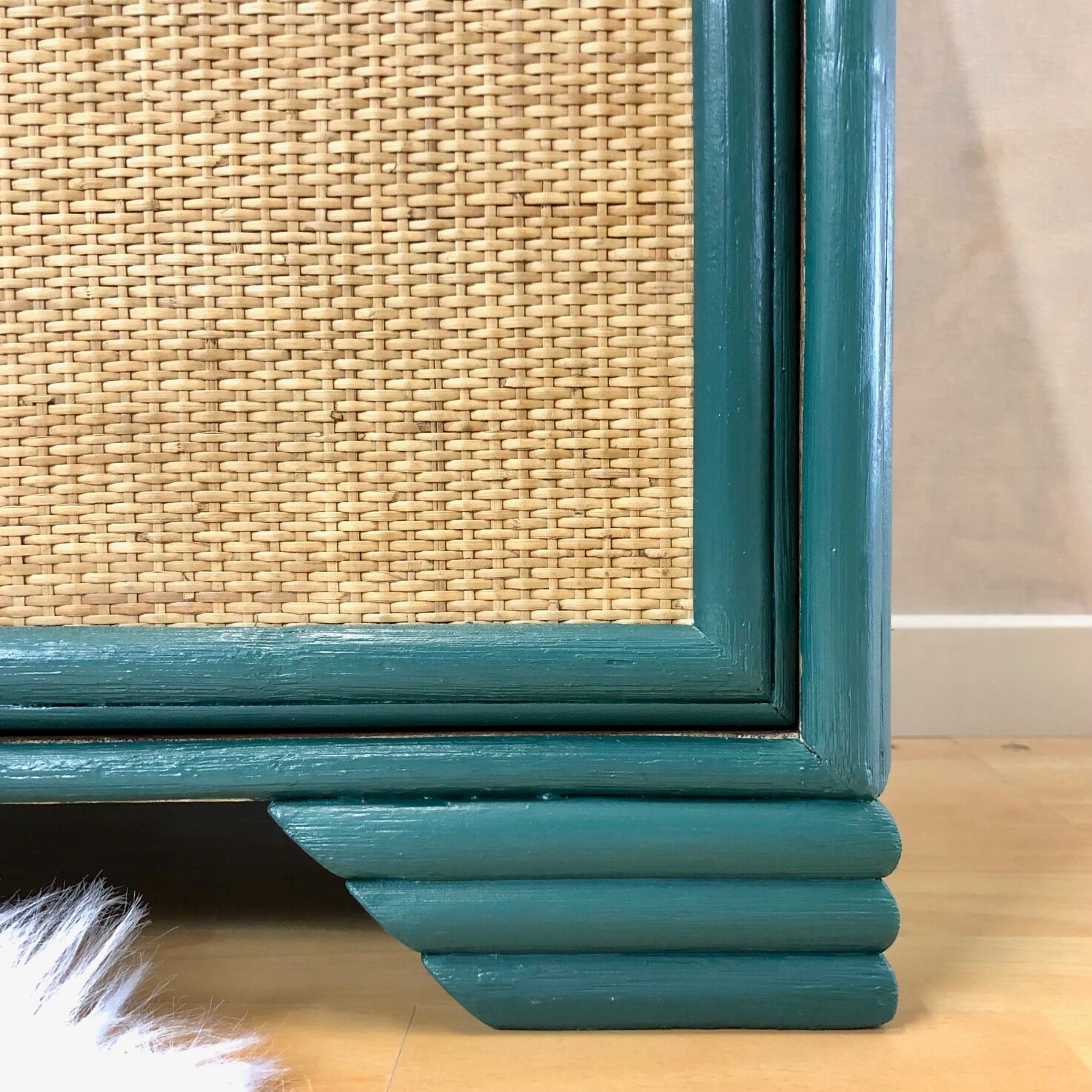 Commode rotin années 70