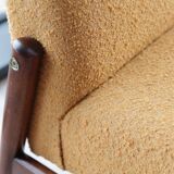 Vintage chair yellow mustard curly 1970