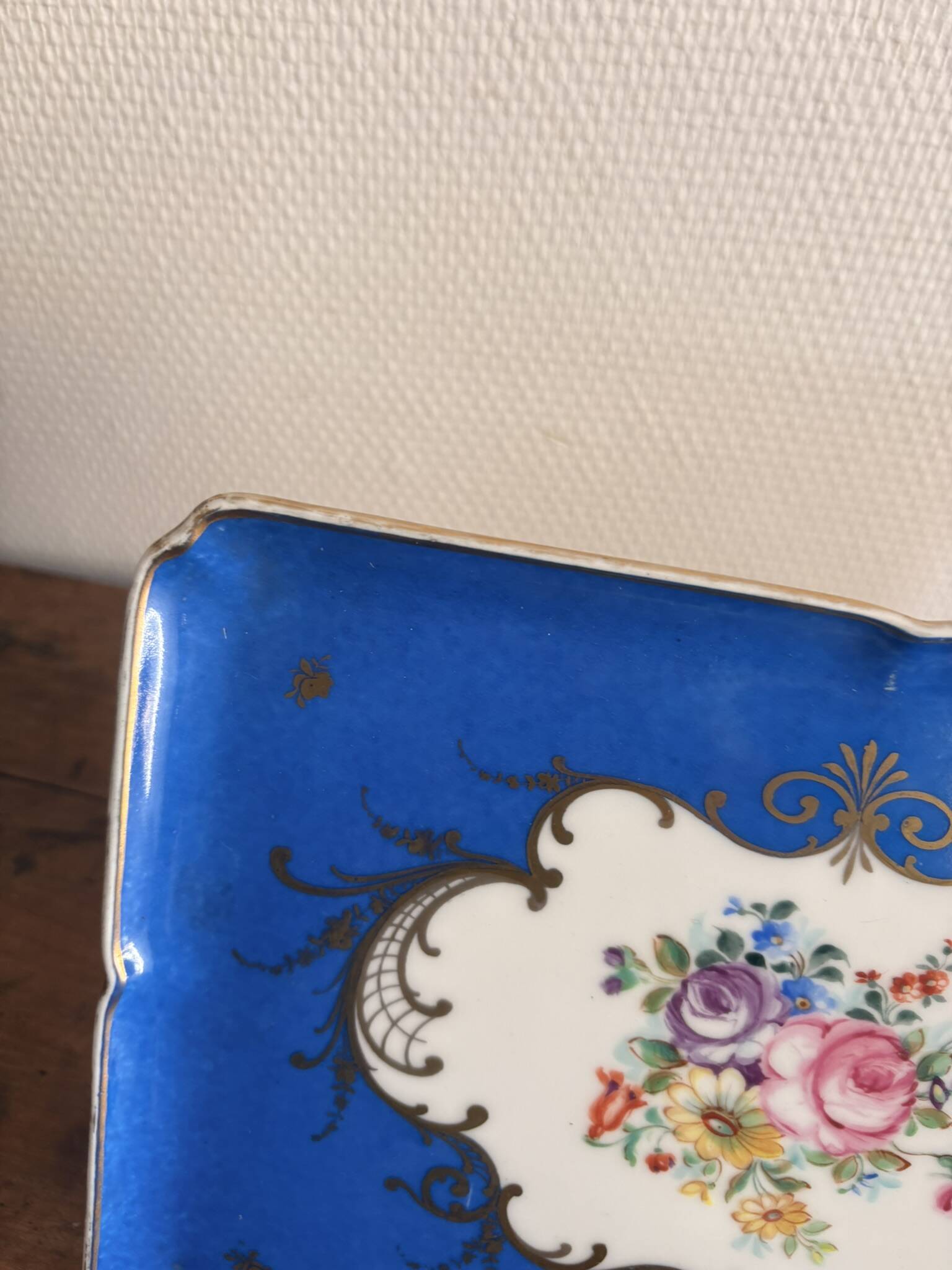 Antique Blue and Gold Porcelain Plate, Sèvres Style, Samson, 19th Century