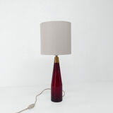 Scandinavian lamp in red glass Kastrup Denmark 1960