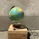 Vintage globe lit wooden foot silver frame deco antique desk