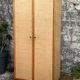 Vintage rattan and woven wicker wardrobe 1970s