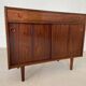 Vintage danish mid century rosewood sliding door cabinet 1960s