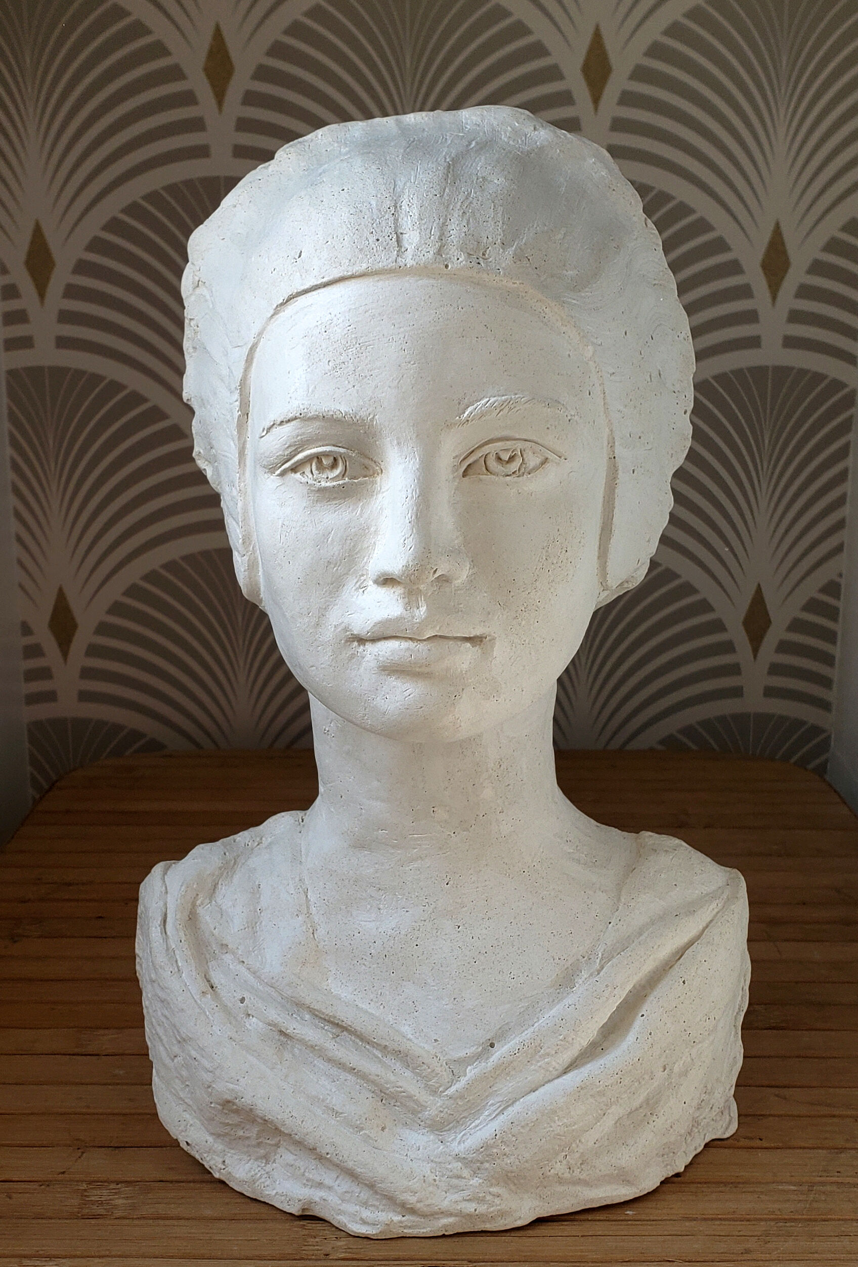 Plaster bust of a woman