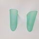 Vintage Triangular Conical Wall Sconces in Green Frosted Glass from Lumal-It, 1990s, Set of 2