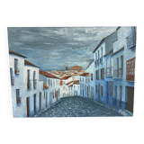 Tableau White Villages, Rainy Day by artist Nicky Disaro