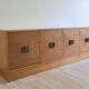 Italian Sideboard – Sculptural Wood with Bronze Handles, 1970s
