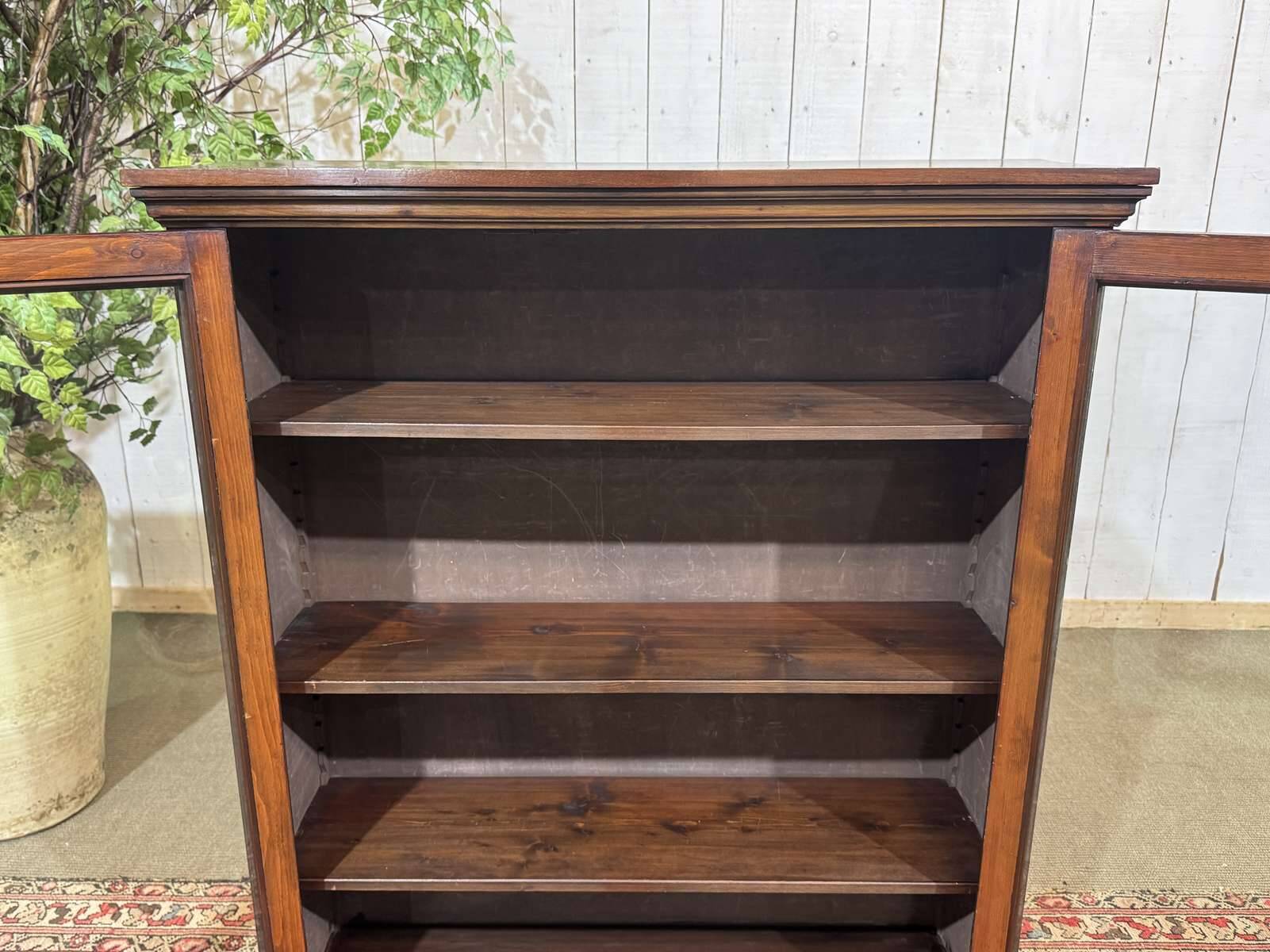 19th-century English mahogany display cabinet