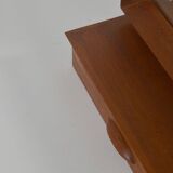 Danish wall mirror with rim and drawer in teak, 1960s