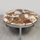 Midcentury stone onyx marble round coffee table ‘Eclectic’