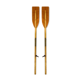 Pair of old oars, wood and brass
