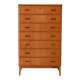 1960s Scandinavian Oak Tallboy with Sculpted Handles