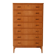 1960s Scandinavian Oak Tallboy with Sculpted Handles