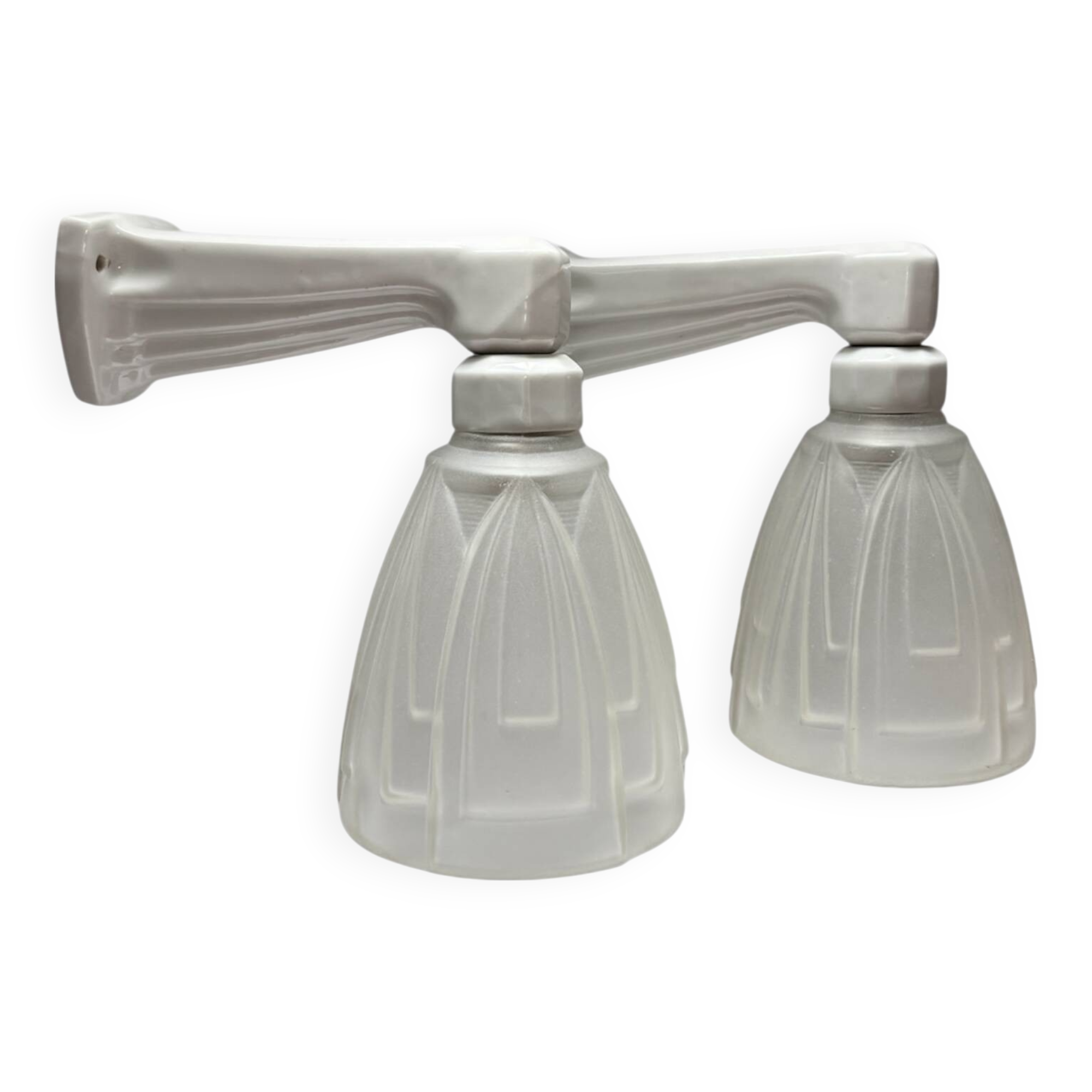 Pair of Art Deco porcelain wall sconces