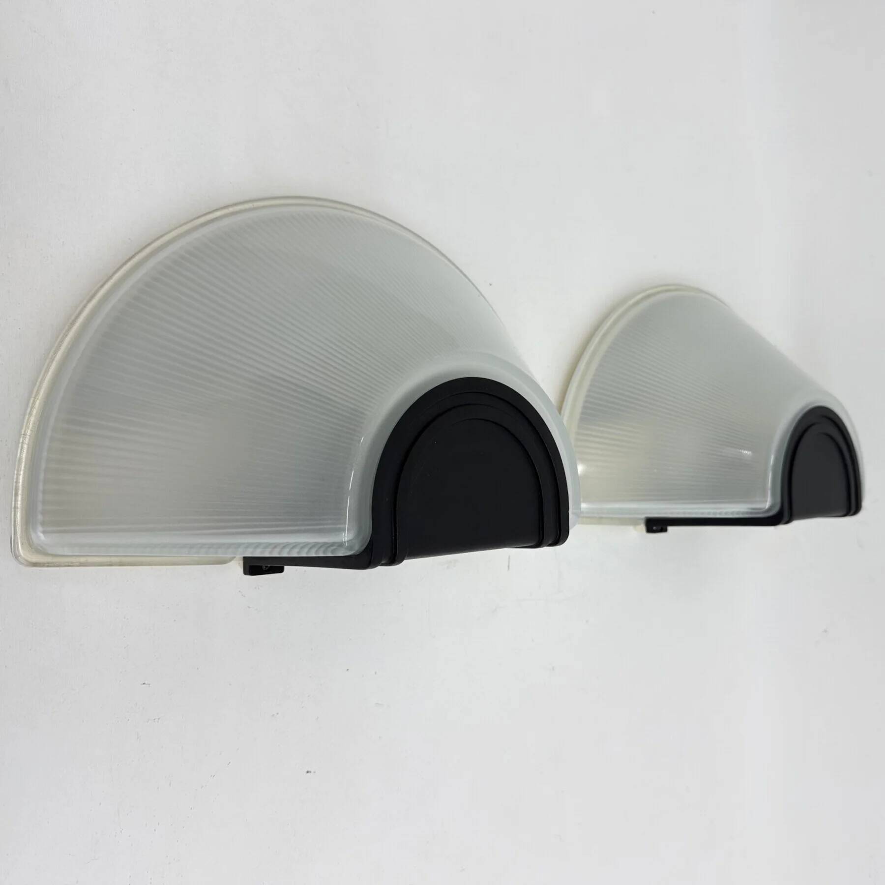 Set of 2 glass Prisma wall lamps MEGA, 1980s, Italy