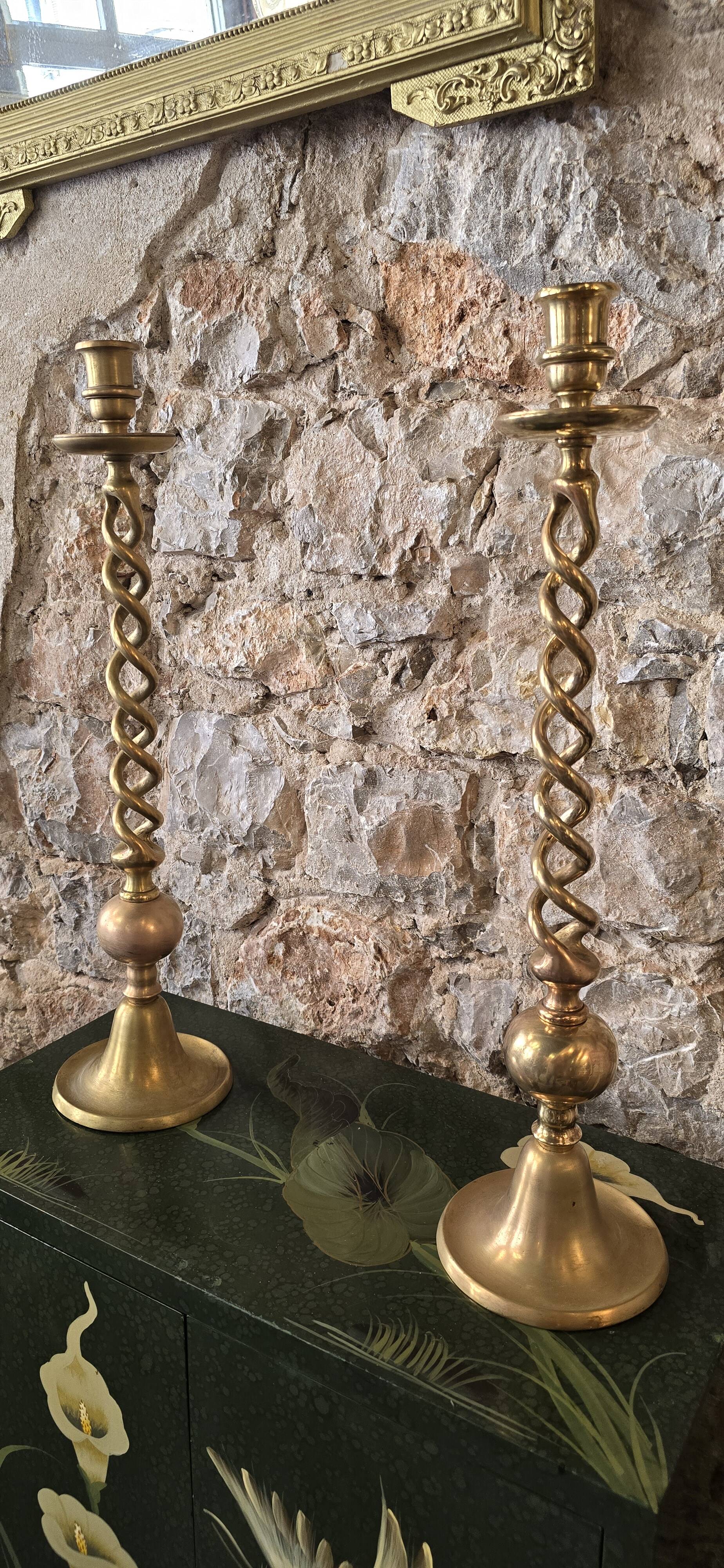 5 Pair of gilt bronze candlesticks, 19th century - 59 cm