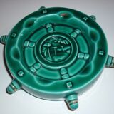 Vallauris green and gold boat wheel ashtray