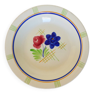 1 vintage hollow round plate from the Gien factory, model Robinson 2106106.