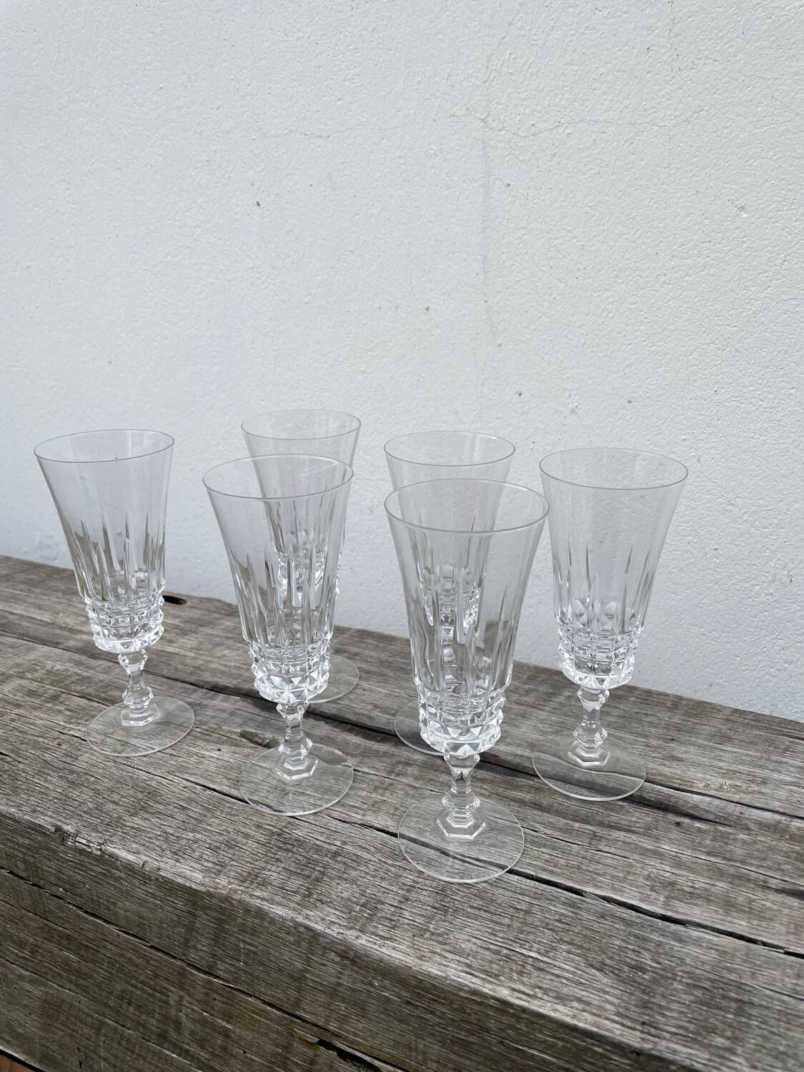 6 flûtes à champagne en cristal