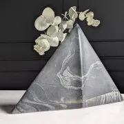 Geometric ceramic vase, mixed clay in IKEBANA & brutalist style