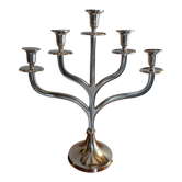 Candlestick 5 branches metal chrome design tree 46 cm