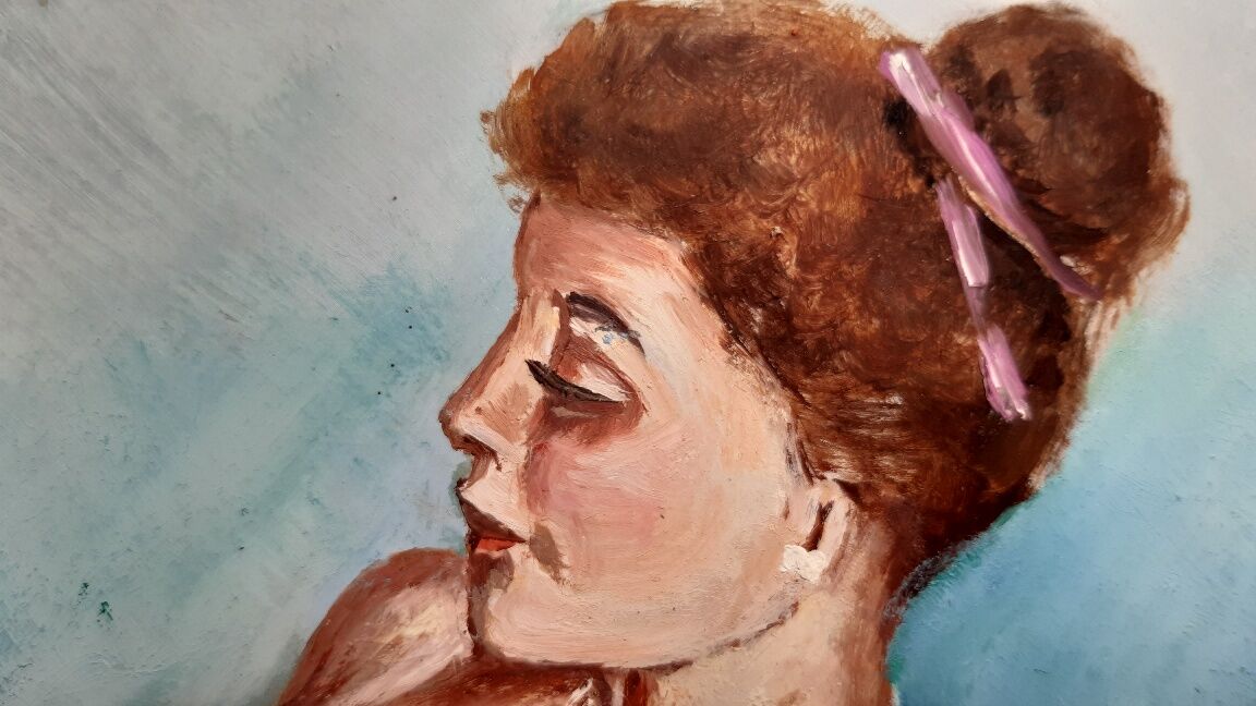 Female nude painting