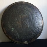 Islamic art tray with ornaments in copper and tin pewter traces