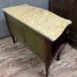 Curved lacquer chest of drawers with Chinese decoration