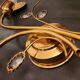 Set Hollywood Regency Wandlampe vergoldet Messing Swarovski-Kristalle Palwa