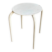 Tabouret en métal blanc