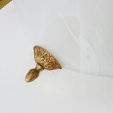 Large pair of half-moon wall lights in brass and glass maison zonca