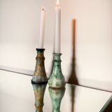 Two ceramic candle holders