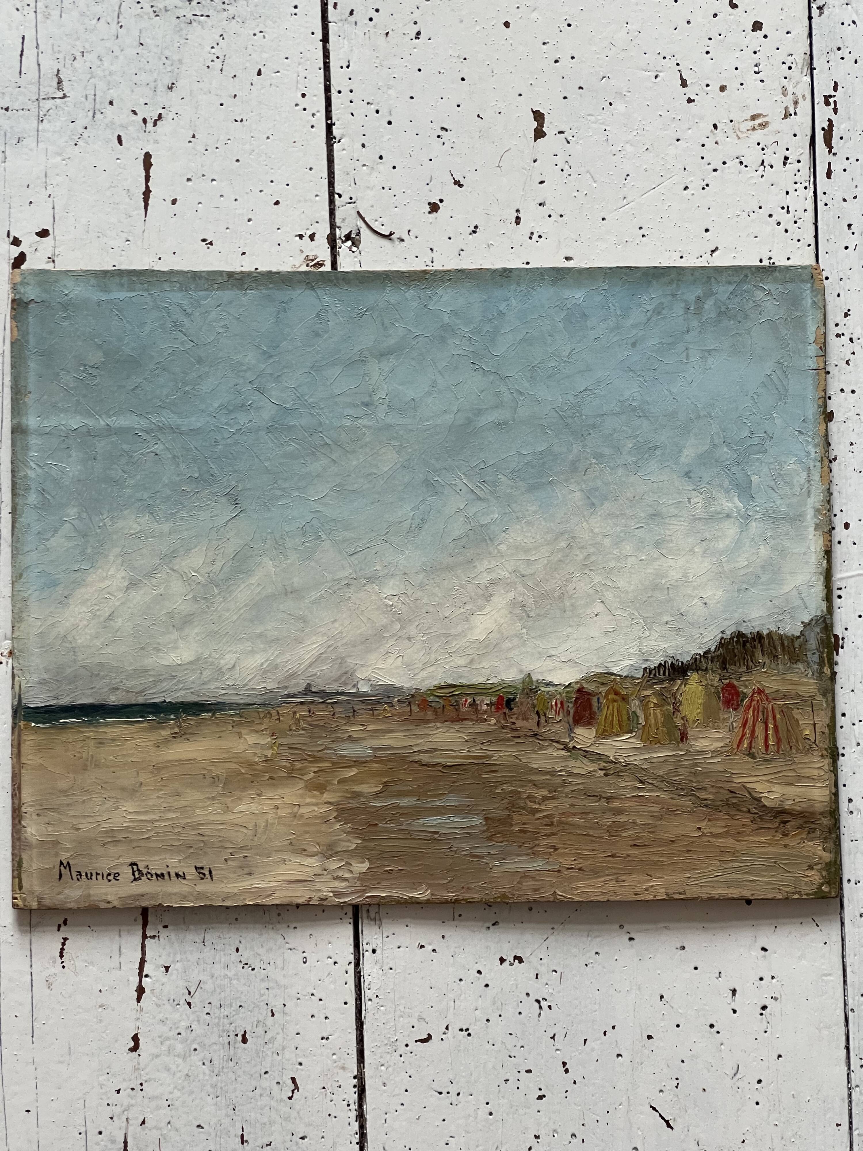 Maurice Bonin. Seaside 1951. Oil on panel 35 x 27cm
