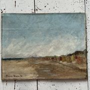 Huile sur panneau "Bord de mer", Maurice Bonin 1951