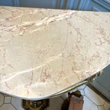 Carved wooden and marble console