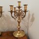 Pair of candelabras five branches in gilded bronze